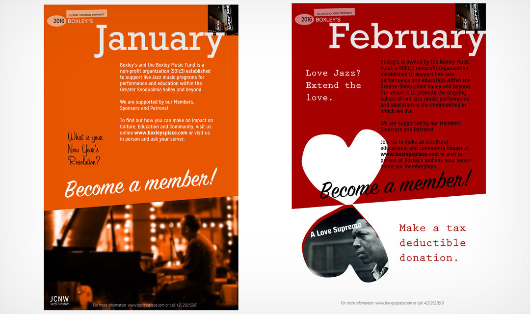 Monthly jazz posters